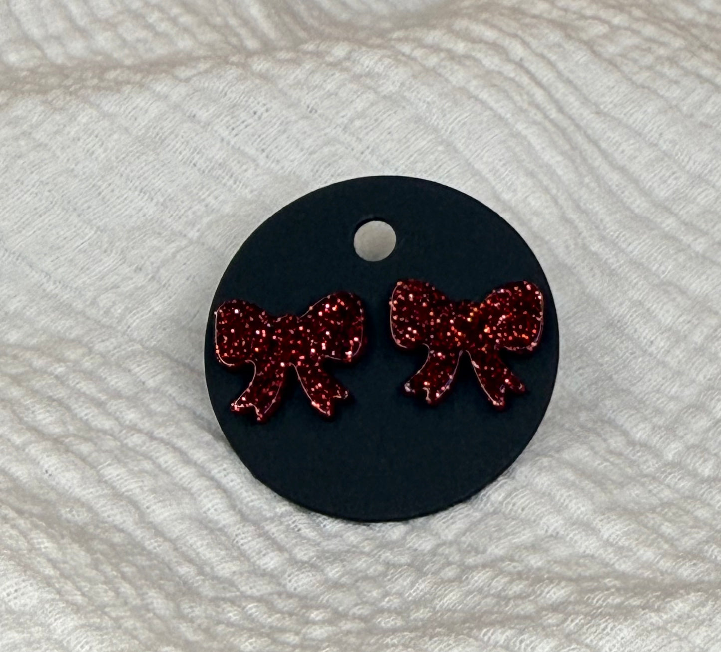 Sparkle Bow Stud Earrings