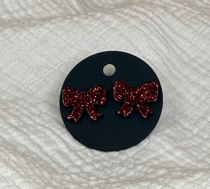 Sparkle Bow Stud Earrings