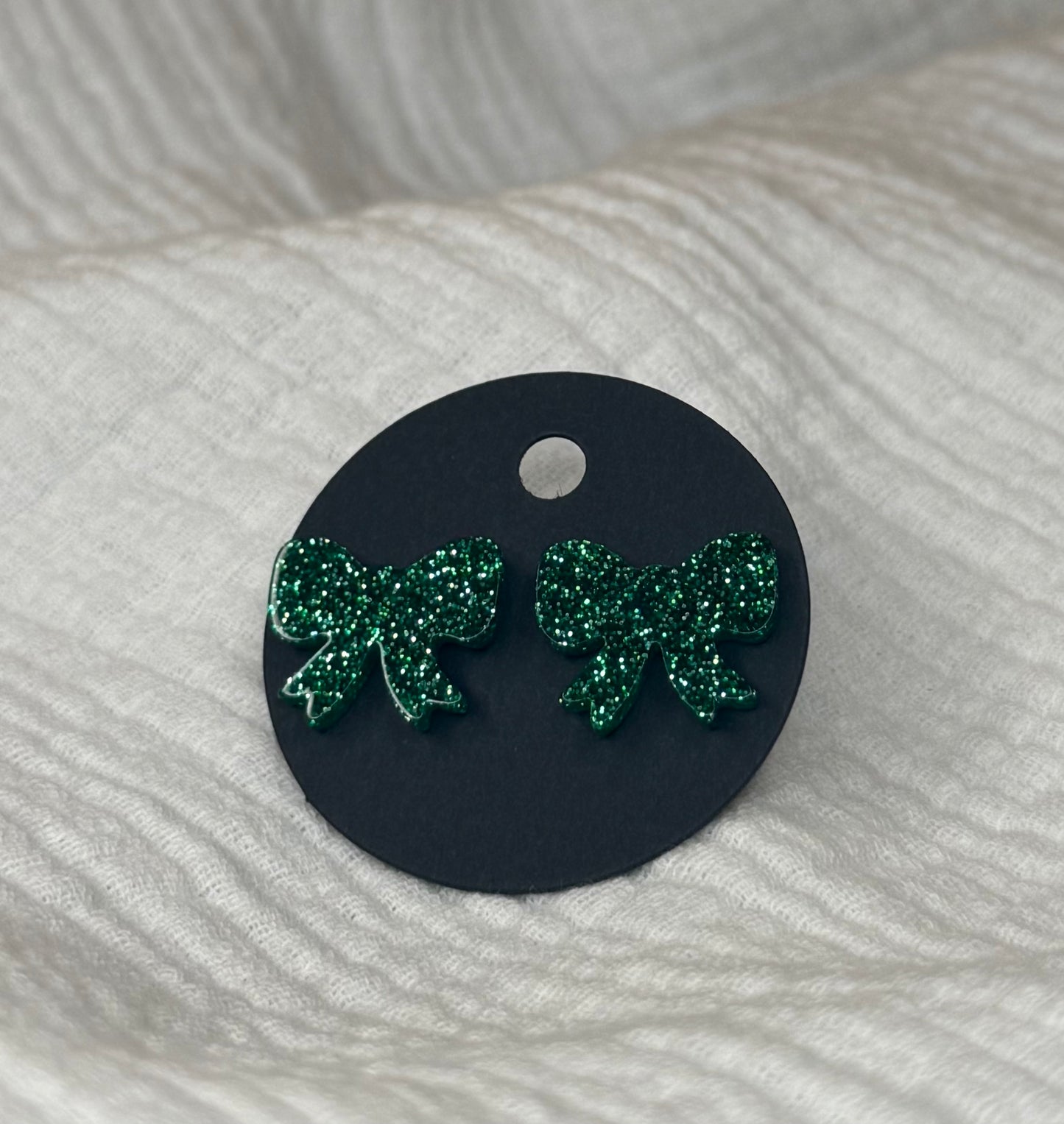 Sparkle Bow Stud Earrings