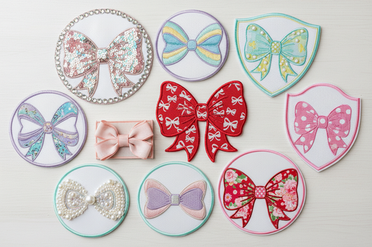 Trucker hat patches with bow designs